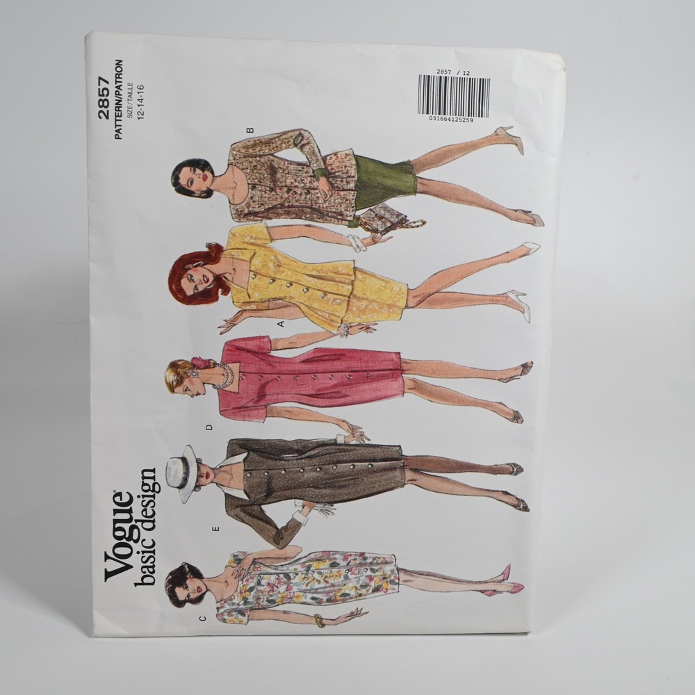 Vogue 2857 Sewing Pattern Misses 12-14-16 Uncut Factory Folded